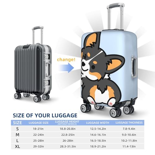 Spandex Travel Elastic Luggage Protector Suitcase Covers Fits 18-21 Inches Luggage, Funny and Cute Protective Washable Anti-Scratch Suitcase Cover Compatible with Cute Corgi Tricolor Dog4