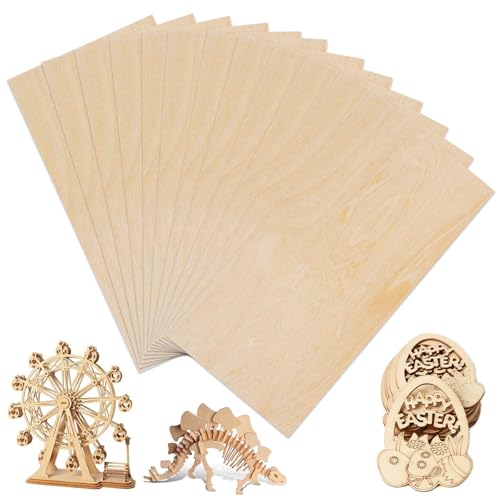16 Piezas Tablero Contrachapado,150 x 100 x 2 mm Contrachapado,Color Madera Natural,Madera de Balsa,Tablero de Maderas,Bricolaje Creativo,Maderas 2mm para Modelos de Bricolaje,Manualidades y Pintura