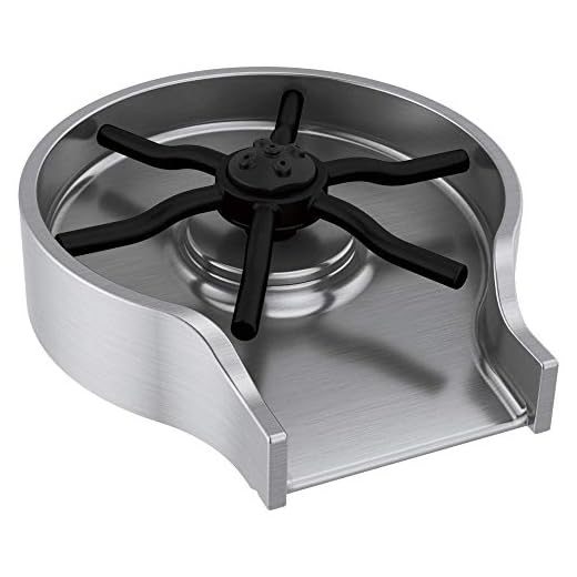 Delta Faucet Metal Glass Rinser for Kitchen Sinks, Kitchen Sink Accessories, Bar Glass Rinser, Arctic Stainless GR250-AR