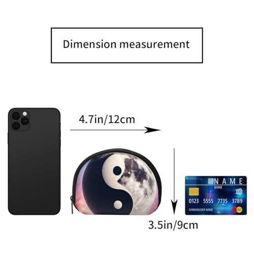 Portable Coin Purse Yin-Yang-Moon Mini Zippered Money Pouch Card Holder2