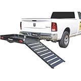 Ultra-Tow Aluminum Hitch Cargo Carrier with Ramp - 500-Lb. Capacity, Black, 60in. x 30in. x 4in.