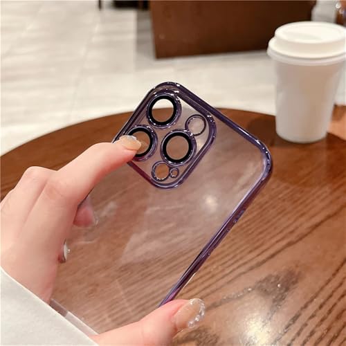 Coque en silicone transparent pour iPhone 11 Pro Max violet