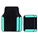 CAR PASS Waterproof Universal Fit Car Floor Mats, Teal Car Mats Fit for SUV,Vans,sedans, Trucks,Set of 4pcs Car Carpet for Women(Black with Mint)