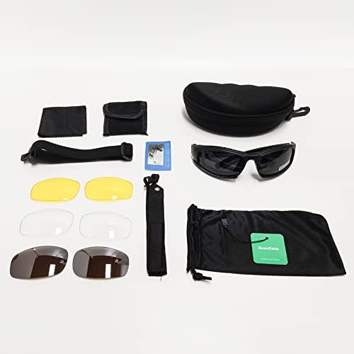 EnzoDate Polarized Army Sunglasses, Military Goggles 4 Lens Kit Men War Game Tactical Outdoor Sunglasses