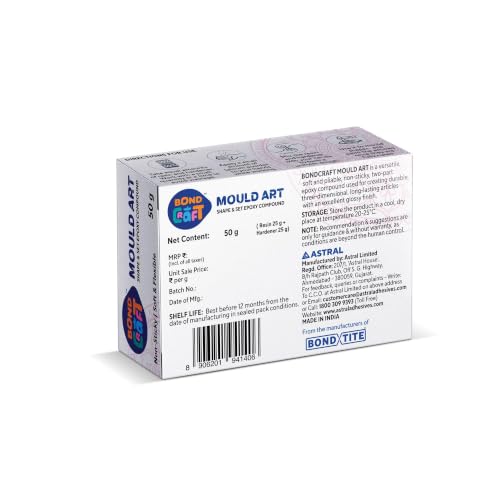 Image of Mould Art, 50g | (Pack of 10)| Air Dry Clay for Sculpting, 3D Art, Jewellery Making, Wall Hangings & DIY Projects | Durable & Easy to Use | For Artists, Students & Hobbyists