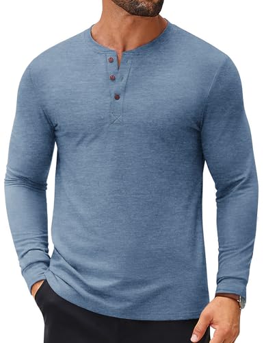 COOFANDY Men's Casual Long Sleeve Henley Shirt