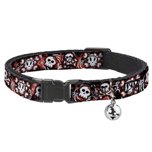 Collar para gato Buckle-Down de calaveras con cierre breakaway mediano 2