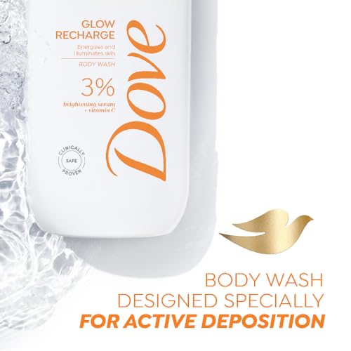 Image of DOVE Glow Recharge Serum Body Wash, 300 ml, for Glowing and Refined Skin, with 3% Brightening Serum and Vitamin C, Dermatologist Co-Created, Sulfate-Free
