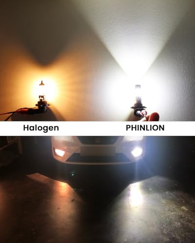Image of PHINLION 9006 LED Fog Light Bulbs 6000K Xenon White, 3800 Lumens Super Bright CSP 9006 HB4 LED Fog Bulb Replacement for Cars Trucks, 1:1 Halogen Size, Non-polarity, Pack of 2