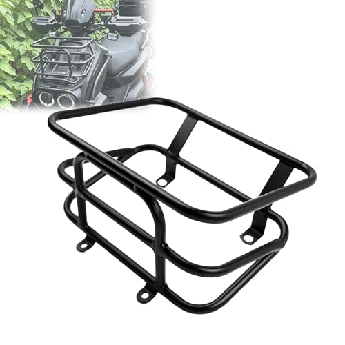 Mokuo Motorcycle Front Luggage Rack with Cargo Box in Heavy Iron