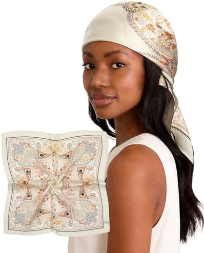 AWAYTR Chiffon Head Scarf for Women - 27.5" Lightweight Silk Feel...