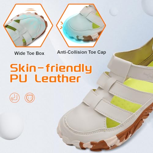 L-Run L-WZ08-BEIGE-40 Women'S Fisherman Platform Sandals Ankle Strap Soft Sole Hollow Out Closed Toe Summer Sandals Beige Women 10 thumb #2