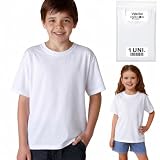 Vida Sol Camiseta Infantil 100% Algodón, Unisex, Manga Corta, Cuello Redondo, 1 Unidad, Suave y Transpirable, Diseño Básico y Cómodo, Ideal para Uso Diario, Tallas 3-4 Años, Blanco, XXS