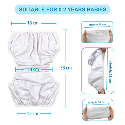 Baby Reusable Waterproof Swim Diapers - Pack of 2, One Size