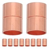 NUOBESTY 10 Stück Kupferrohr Geradverschraubung mit Nut Stoppmechanismus Gerades Schweißfitting aus Kupfer für Universelle Industrielle Kompatibilität im Hvac Bereich