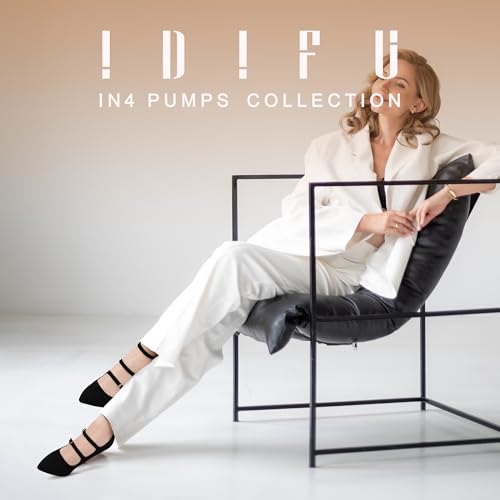 IDIFU IN4 Women's Pumps High Heels Dress Shoes for Women Closed Toe Strappy Heels Wedding Comfortable Dressy Formal Stiletto Ankle Strap Pointed Toe Three Strap Heels Pump Shoes2