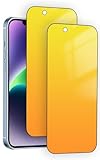 Heromiracle Compatible with iPhone 14 Plus / 13 Pro Max Screen Protector Privacy Anti-Spy Mirror Tempered Glass Colorful Anti Bluelight Film Anti-Scratch HD Clear 6.7 Inch 2 Pack (Gold)