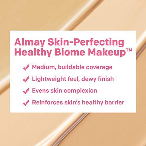 Almay Skin Perfecting Healthy Biome Foundation Makeup With Prebiotic Complex Spf 25, Hypoallergenic, -Fragrance Free, 130 Medium, 1 Fl. Oz. #TOP2