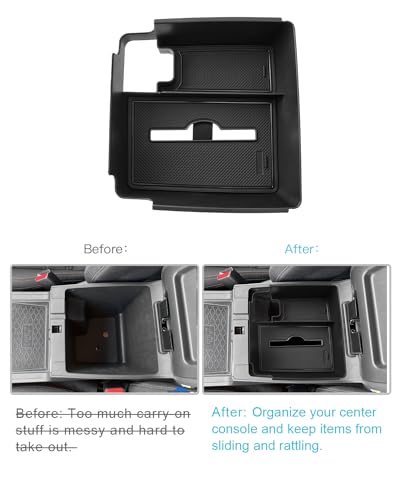 Image of CDEFG Center Console Organizer Tray for 2022-2025 2026 Nissan Frontier with Tissue Slot, 2025 2026 Frontier Truck Accessories Middle Console Organizer Armrest Storage Box with Elastic Band