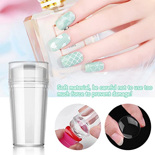 Besarme 4 In 1 Nail Art Stamper Set, 1 Pcs Nail Art Stamper With 2 Pcs Silicone Heads And 1 Scraper Manicure Nail Art Tool With Scraper For Diy Nail Decor #TOP1
