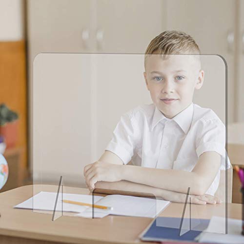 Ntellimade Sneeze Guard, Plexiglass Shield For Desk Counter And Table, Freestanding Clear Acrylic Shield, Plexiglass Barrier #TOP14