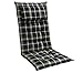 Produktbild Dehner Hochlehner Auflage Tim mit Nackenkissen, ca. 118 x 50 x 7.5 cm, Polyester, schwarz/grün/weiß