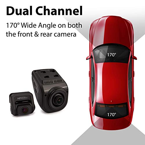 Rexing V1P Pro Dual 1080P Full Hd Front And Rear 170° Wide Angle Wi-Fi Car Dash Cam With Built-In Gps Logger, Supercapacitor, 2.4" Lcd Screen, G-Sensor, Loop Recording, Mobile App, Parking Monitor #TOP6