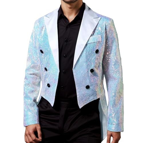Frack de lentejuelas para hombre sakko colorido brillante estrecha fiesta carnaval