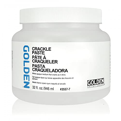 Crackle Paste by GOLDEN, 32 fl. oz. Jar, Professional Acrylic Paste Medium, Opaque