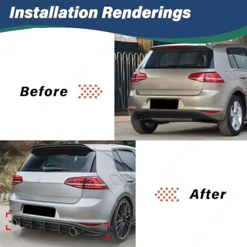 Difusor trasero Golf 7 VII MK7 GTI parachoques kit modificación labio 4