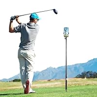 BMZX Golf-Stativ, Einbeinstativ, 119,4 cm, Selfie-Stick für Golfschwungtraining und -aufnahmen, mit Spike, Stativ, Handyhalterung, 1/4-Zoll-20-Schraube, Tragetasche, kompatibel mit iPhones, Android