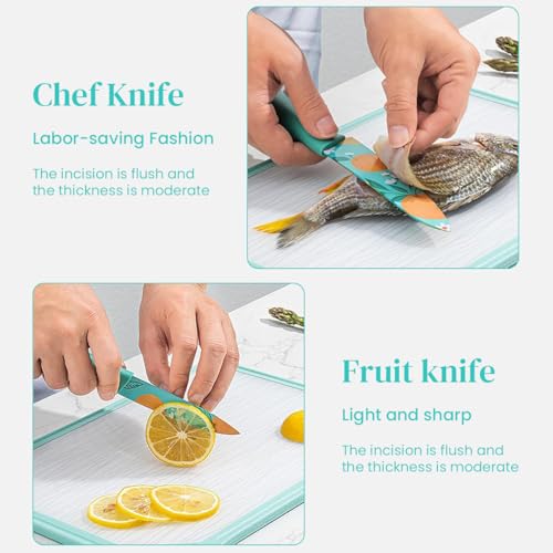Image of Zibuyu 3 Piece Kitchen Knife Set, High Carbon Stainless Steel Paring Knife for Kitchen Use with Non Stick, Non-Slip Handle, Coating for Fruit and Vegetable Cutting