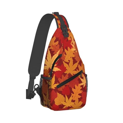 Funny Thanksgiving Pumpkin Sling Backpack, Multipurpose Autumn Leaves Crossbody Shoulder Bag Travel Hiking Daypack2