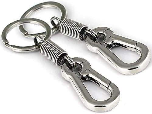 QBUC 2 Pack KeyChain, Zinc Alloy Key Chain with Key Ring Heavy Duty Simple Car Key Chain for Men Women (Silver)