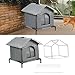 Baoblaze Outdoor Cat House Shelter Elevated Insulated Portable Weatherproof Kitty Shelter Pet House for Winter Garden Porch