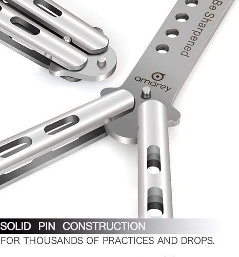 Practice Butterfly Knife - Generation II Butterfly Knife with Unsharpened Blade, Full Stainless Steel Balisong Trainer, Pocket Knives Trainer Tool, Knife Trainer for Improving Skills Super Safety