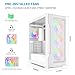 SAMA S40 Mid Tower ATX PC Case – High-Airflow Mesh Design, 4x120mm ARGB PWM Fans, Tempered Glass Panel, USB-C, RTX 4090 Ready Gaming Case (White)