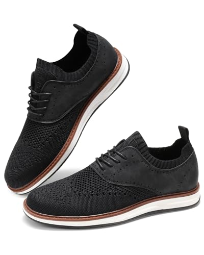 Image of Mens Dress Shoes Casual Oxfords Shoes Knit Lightweight Breathable Business Work Shoes Walking Shoes Fashion Sneakers