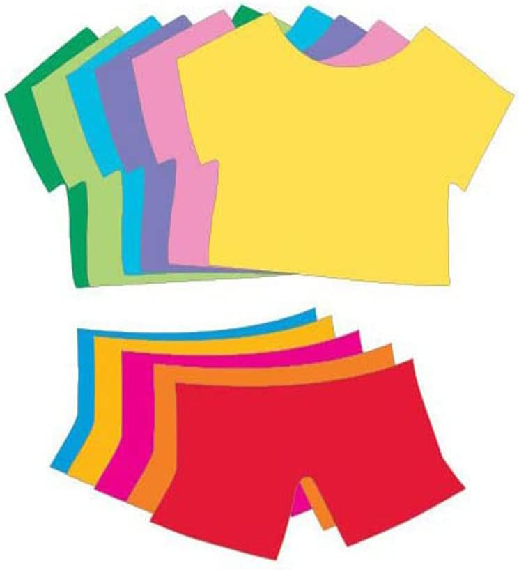 Hygloss Products Bright T-Shirt Shapes 25 Colored T-Shirts, Assorted