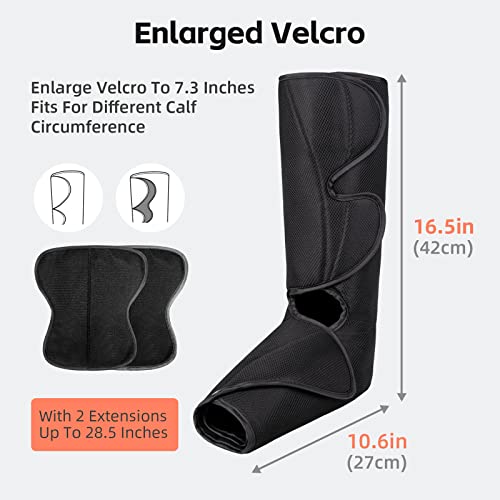 Image of SHINE WELL Leg Compression Massager, Leg Massager for Circulation and Pain Relief, Air Compression Foot and Calf Massager with Heat for Swelling, with 2 Extenders, Wellness Gift for Mom Dad Friend