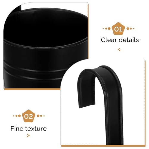 Pots suspendus noirs avec trou de drainage Homoyoyo lot de 6 seaux pour plantes de balcon