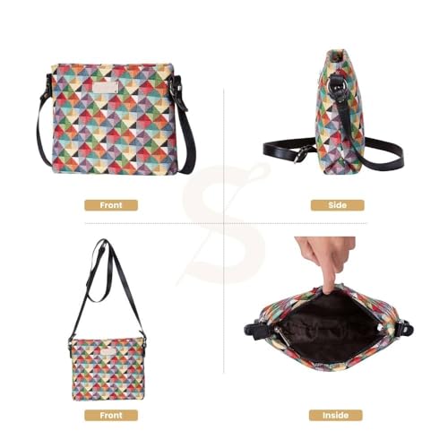 Image of Signare Tapestry Crossbody Bag Sling Shoulder Purse for Women