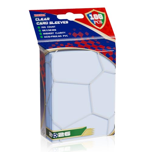 Image of Kabinka 100 Counts Card Sleeves, Soft Trading Card Penny Sleeves | Clear Protector Sleeves for Soccer, Baseball, Football, Sports Cards, TCG, MTG