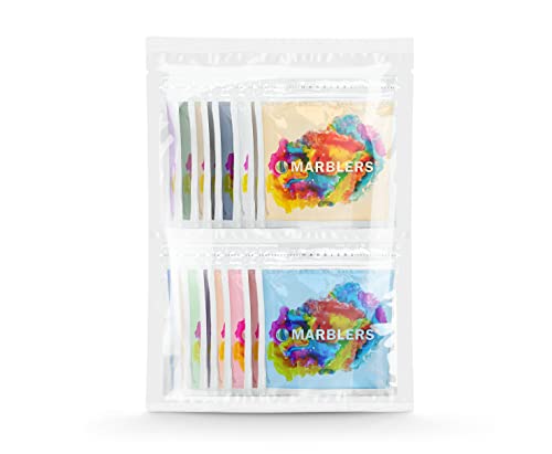 MARBLERS Mica Powder Colorant Set [Prime 16 Color Set] |Cosmetic Grade | Epoxy Resin Pigment | Dye | Non-Toxic, Vegan, Cruelty-Free | Lip Gloss, Nails, Body Butter, Bath Bomb, Candle & Soap Making