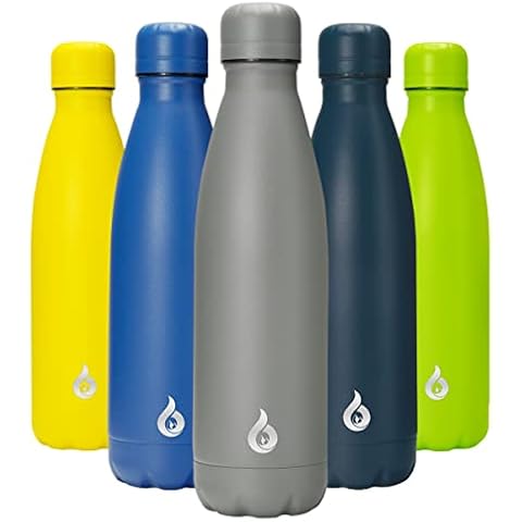 BJPKPK Insulated Water Bottle 17oz Stainless Steel Water Bottles Dishwasher Safe Sports Water Bottles-Gray Cover