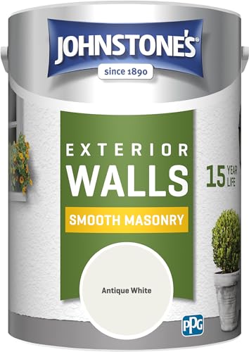 Johnstone's Exterior Smooth Masonry Paint, Antique White, 5L