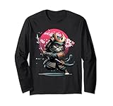 Photo Gallery sakura samurai ninja cat kawaii per uomini, donne e bambini maglia a manica Photo Gallery sakura samurai ninja cat kawaii per uomini, donne e bambini maglia a manica