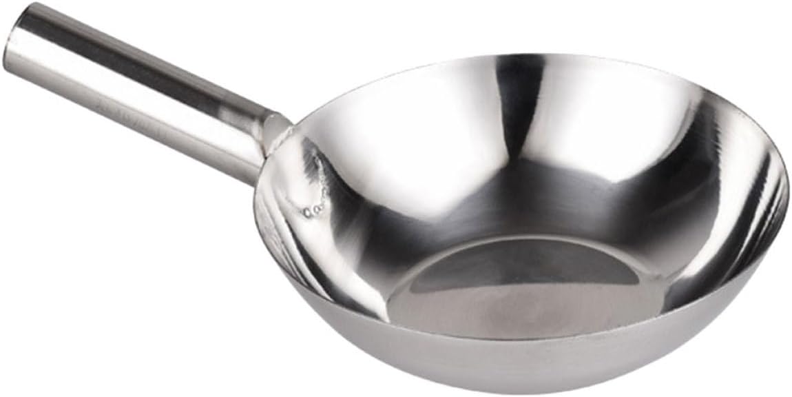 Ipetboom Stainless Steel Ladle Spoon Short Handle Thickened Kitchen Water Scoop Soup Serving Spoon Household Cooking Utensil for Kitchen and Bathroom Use