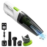Vanmoss Handstaubsauger, Handstaubsauger Akku Kabellos 30 Min Laufzeit, Auto Handstaubsauger Kabellos mit LED-Licht, Trocken/Nass Handstaubsauger kabellos akku für Auto Zuhause Tierhaare