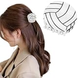 Hapdoo 1pc Acrylic Volleyball Hair Clips, Sport Hair Claw Clips Game Day Rugby Hair Accessories Gifts for Women Girls